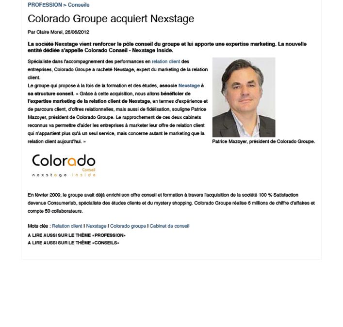 Colorado Groupe acquiert Nexstage